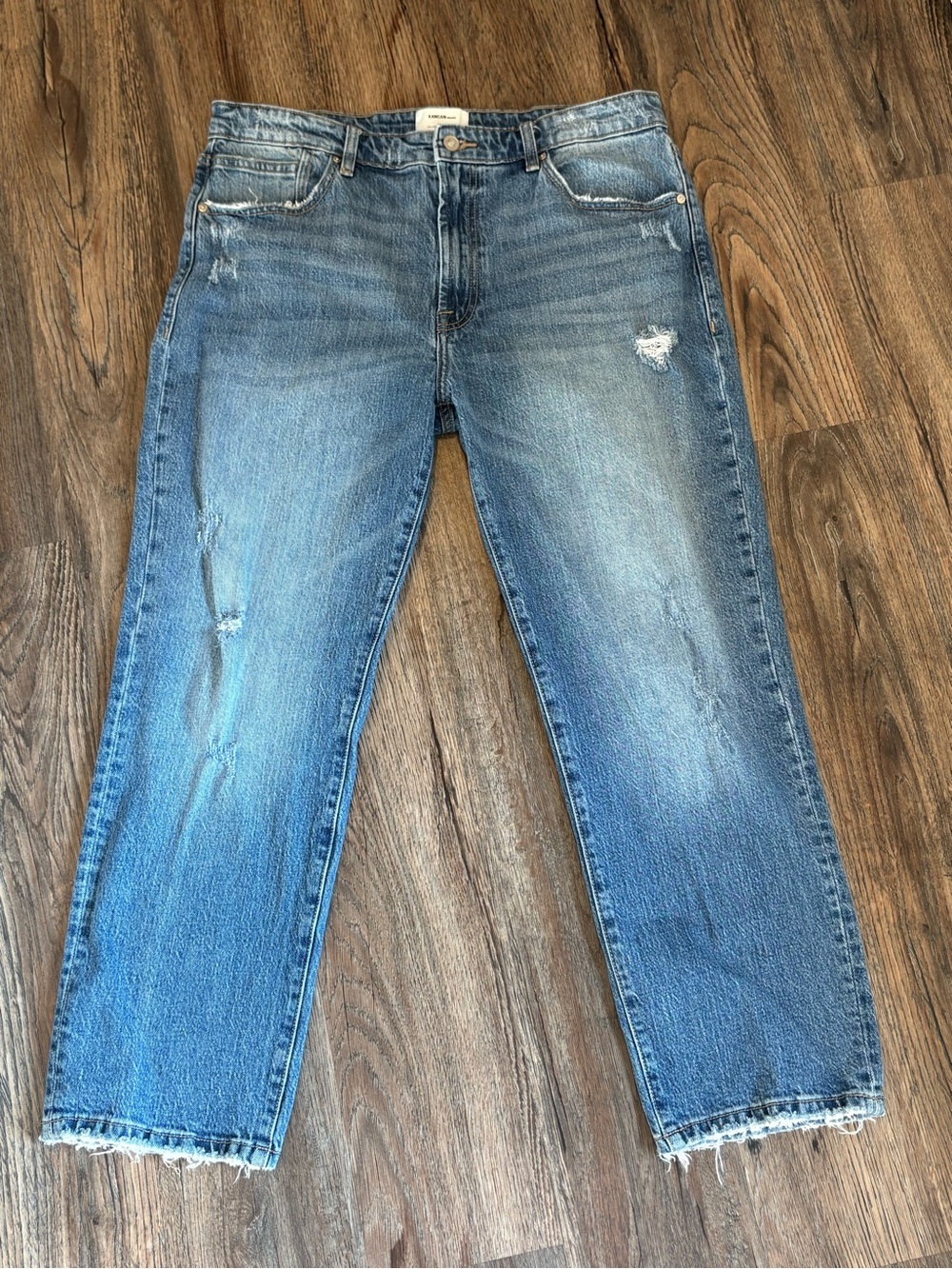 KanCan Distressed Light Blue Cropped Jeans